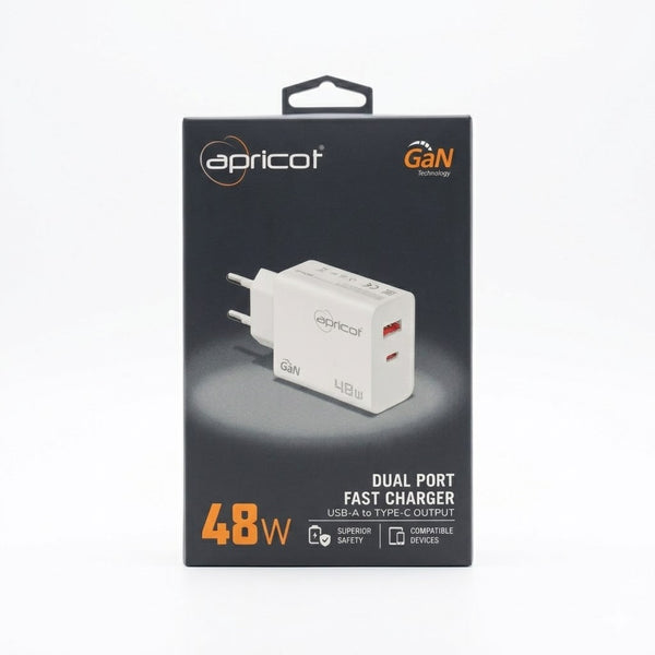 Apricot 48W GaN Çift Portlu Hızlı Şarj Adaptörü