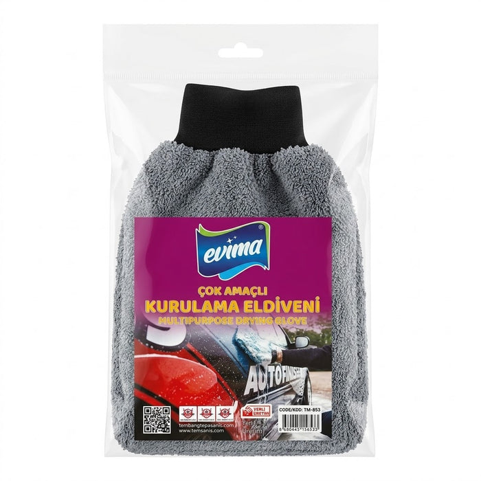 Evima Çok Amaçlı Kurulama Eldiveni (Mikrofiber)