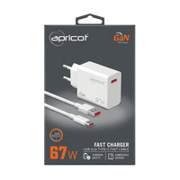 Apricot 67W GaN Hızlı Şarj Kiti - USB-A to Type-C